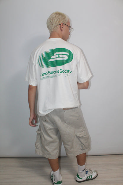 Camiseta Boxy 'Soho Logistics' Branca