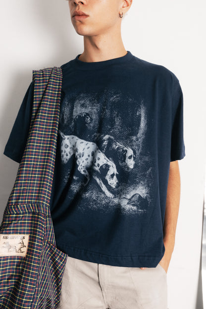 Camiseta Boxy 'Hunter's Day' Azul Marinho