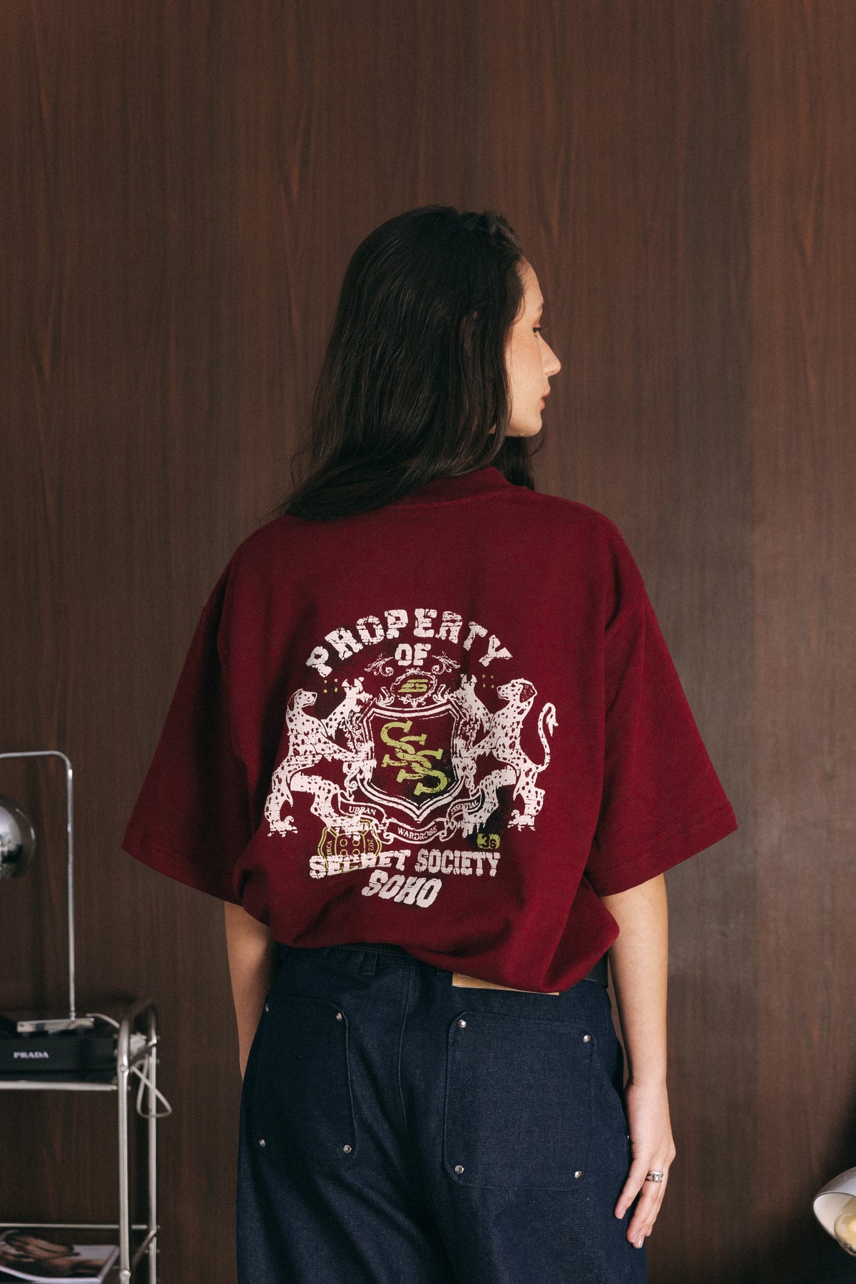 Camiseta oversized "BRASÃO" Bordô