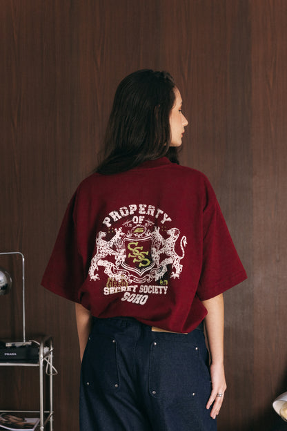 Camiseta oversized "BRASÃO" Bordô