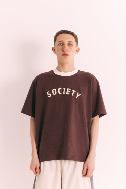 Camiseta boxy "SOCIETY" vermelha