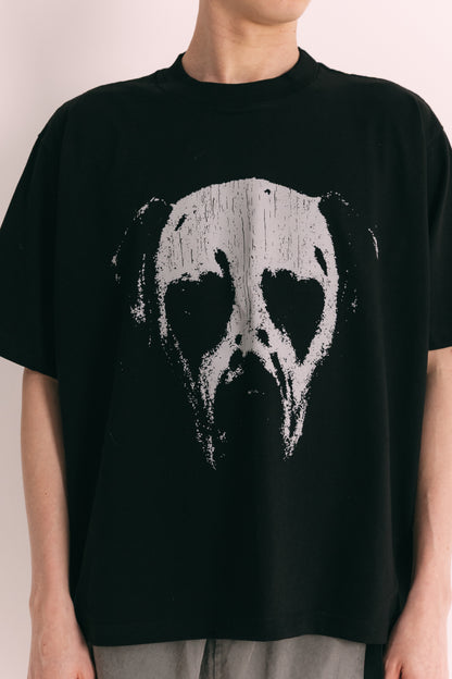 Camiseta boxy "DALMATIAN FACE" Preta