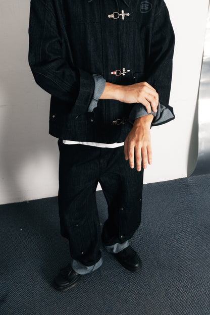 Calça Flare 'Clasp Metal' Raw Jeans