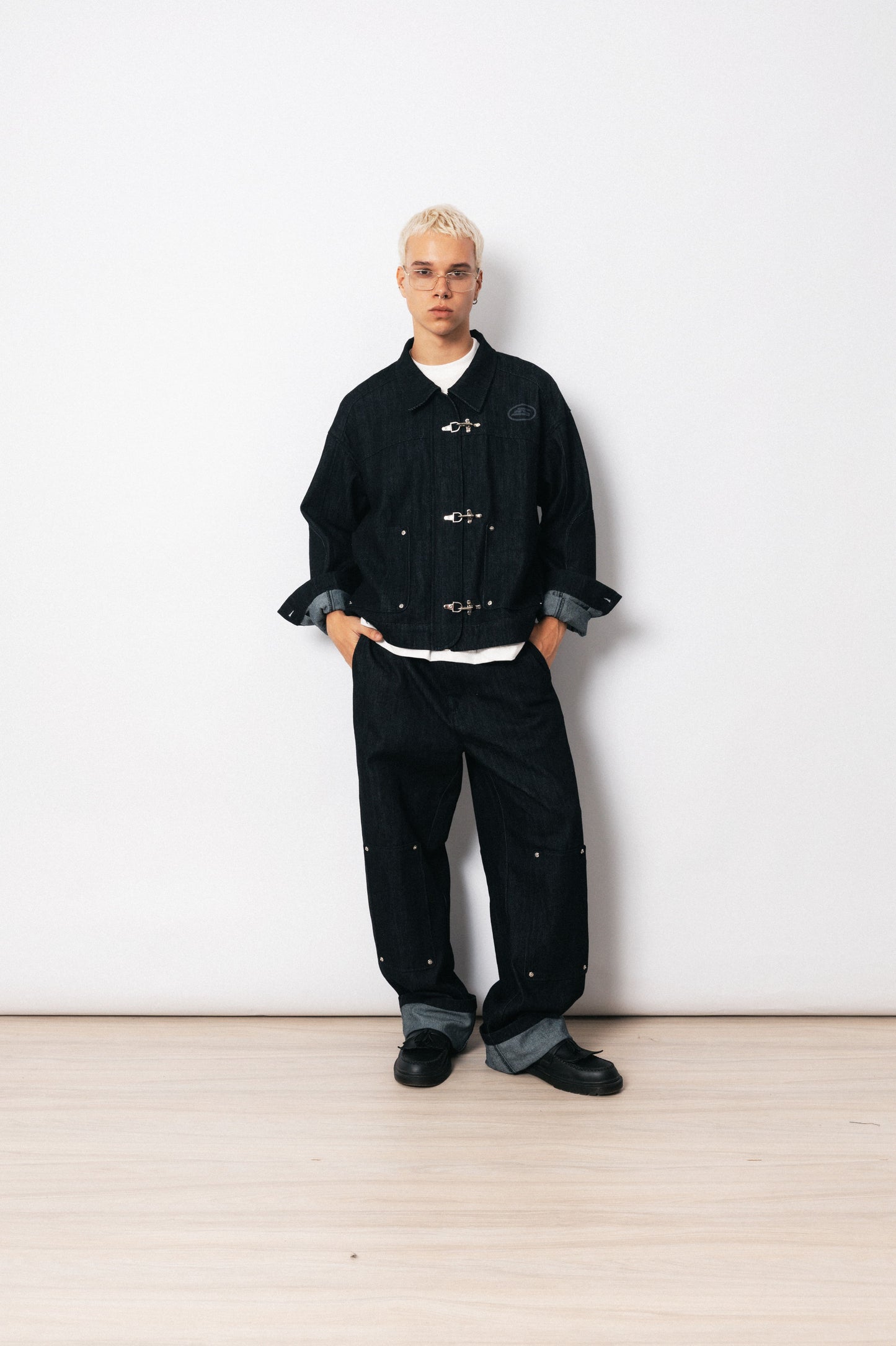 Calça Flare 'Clasp Metal' Raw Jeans