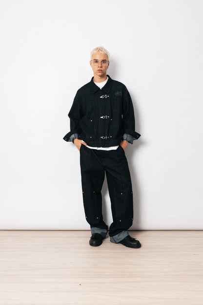 Calça Flare 'Clasp Metal' Raw Jeans