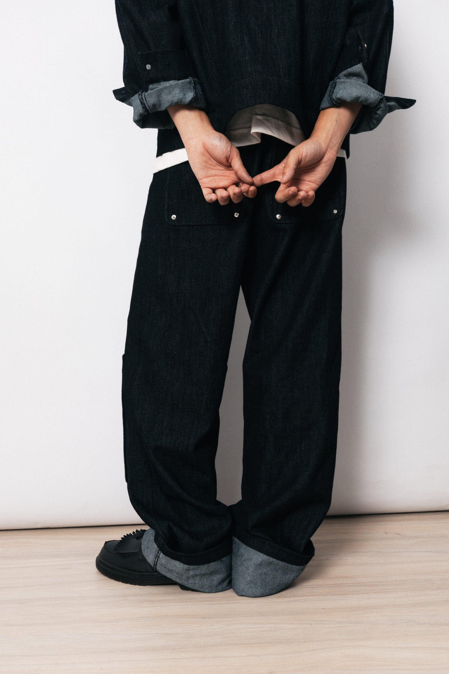Calça Flare 'Clasp Metal' Raw Jeans