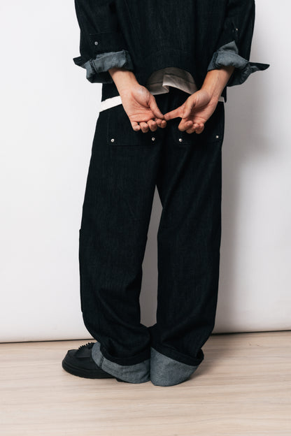Calça Flare 'Clasp Metal' Raw Jeans