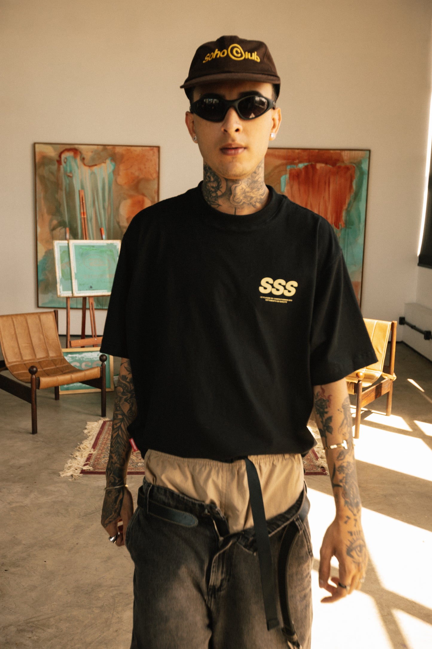 Camiseta Boxy "SSS Ring" Preta
