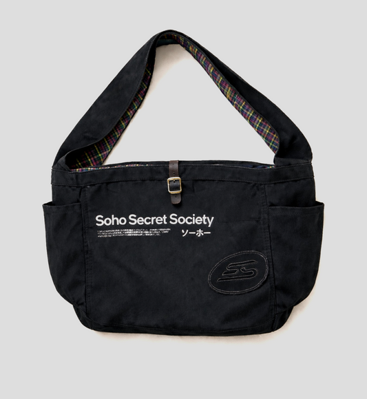 Bolsa Reversível 'Plaid' Preta/Xadrez