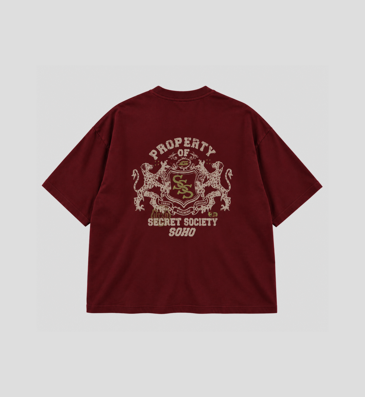 Camiseta oversized "BRASÃO" Bordô