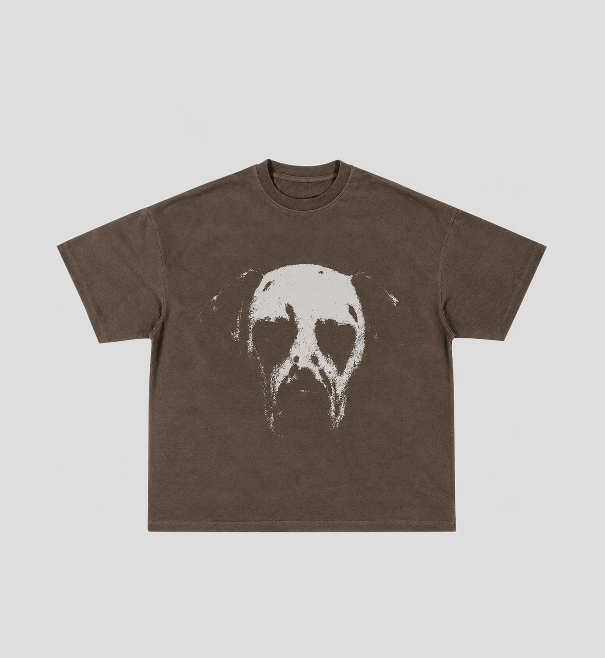 Camiseta boxy "DALMATIAN FACE" Cinza