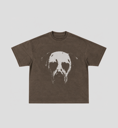 Camiseta boxy "DALMATIAN FACE" Cinza