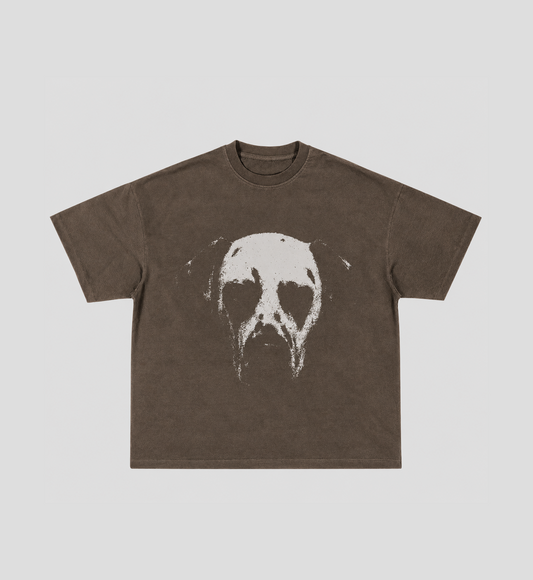 Camiseta boxy "DALMATIAN FACE" Cinza
