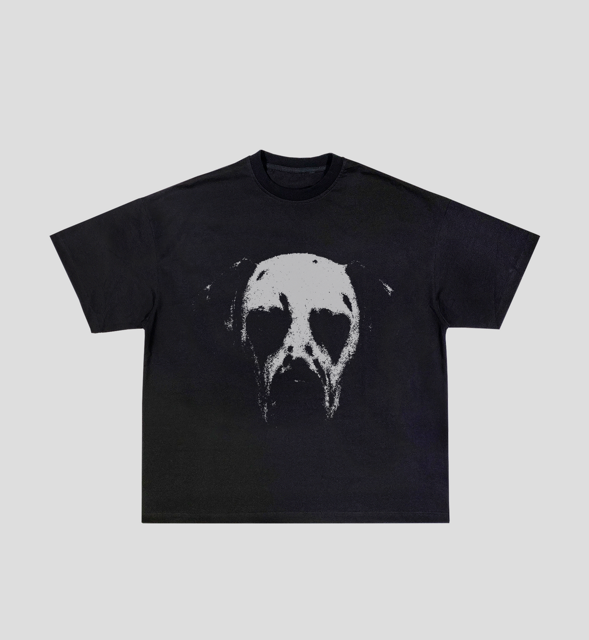 Camiseta boxy "DALMATIAN FACE" Preta