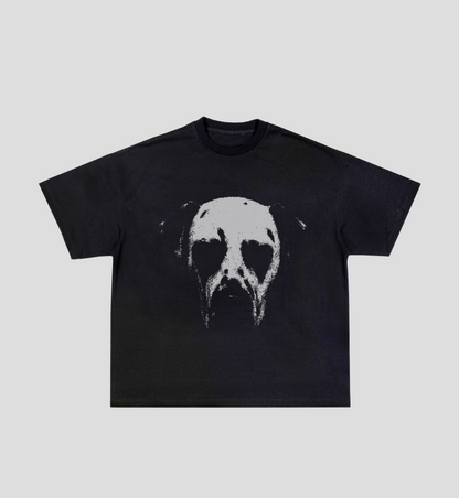Camiseta boxy "DALMATIAN FACE" Preta