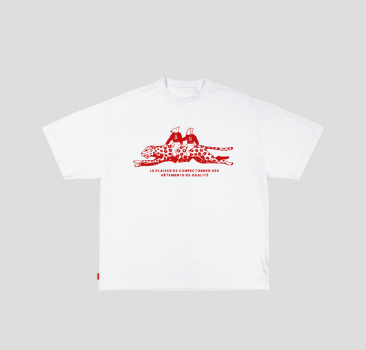 Camiseta Boxy "Leopard" Off-white