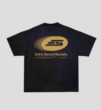 Camiseta Boxy 'Soho Logistics' Preta