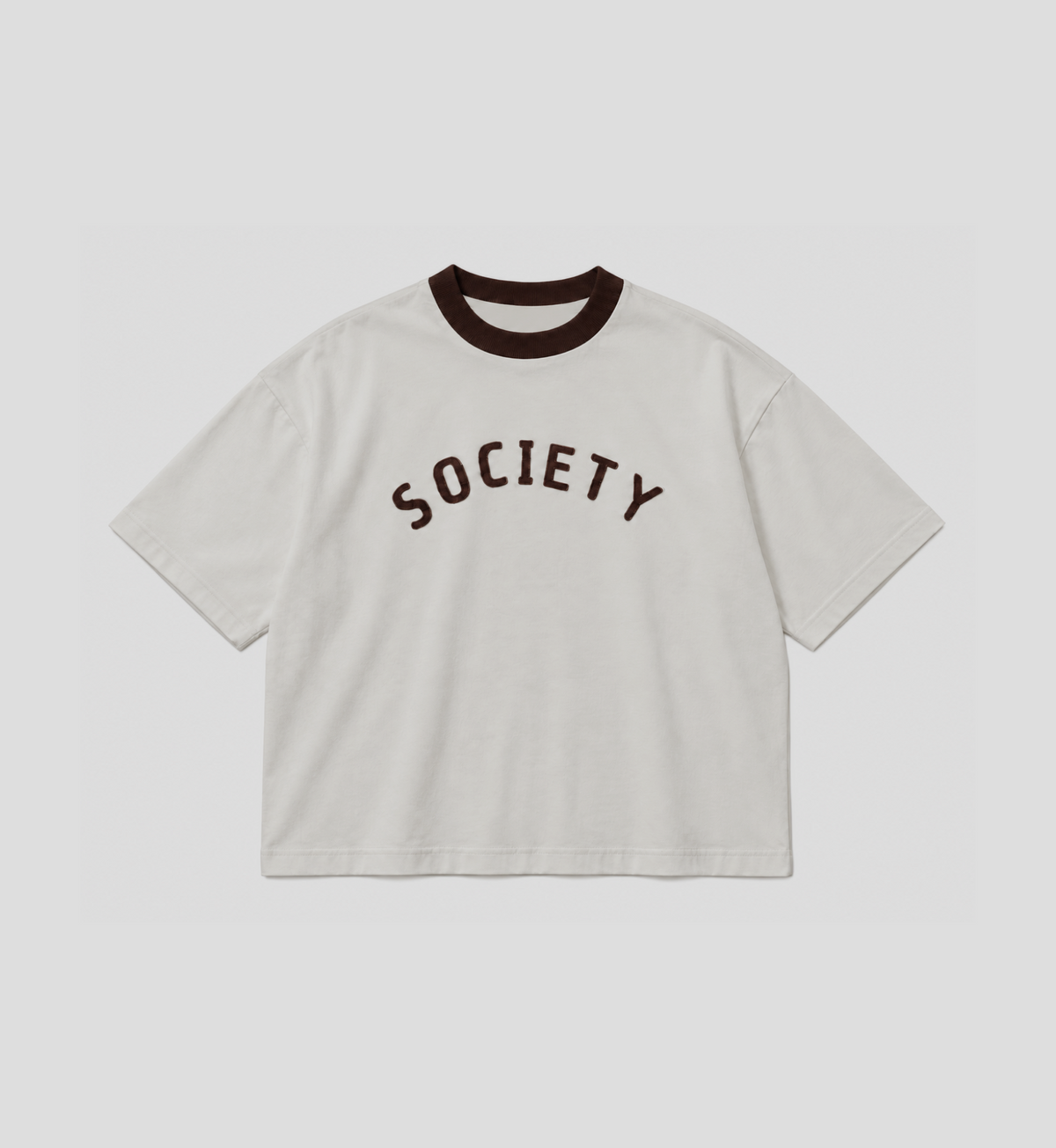 Camiseta boxy "SOCIETY" Branca