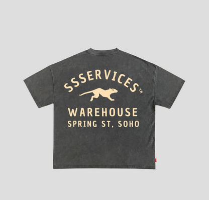 Camiseta Heavy Oversized "Warehouse" Chumbo