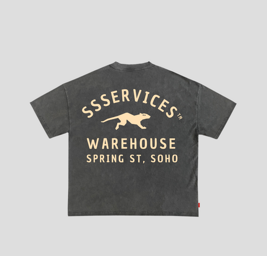 Camiseta Heavy Oversized "Warehouse" Chumbo